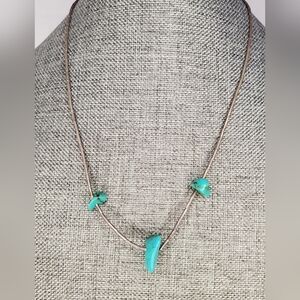 Vtg Turquoise Nugget Necklace Native American READ